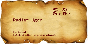 Radler Ugor névjegykártya